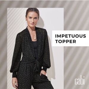 CAbi- Women’s black with pink polka‎ dots cover up Size S